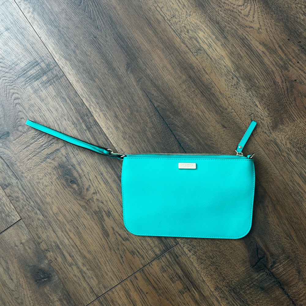 kate spade Teal Zip Wristlet Clutch